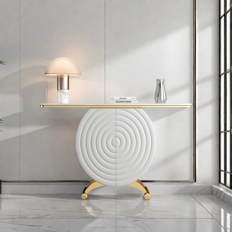 Console Modern Luxury Art, Blanc, H 33,46 po x l 55,12 po x P 13,78 po