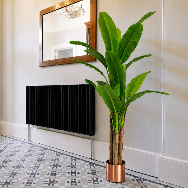 180cm Faux Banana Tree in Metal Pot, Orange