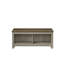 Table basse en chêne gris de 43 po Nyla avec tablettes ouvertes à l'avant et à l'arrière