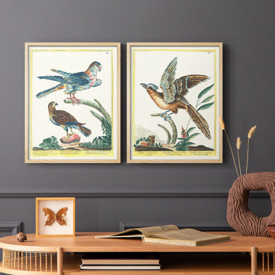 Pastel Birds III - reproduction encadrée de qualité supérieure - prête à être accrochée - aucun clou requis - aucun clou requis