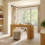 Bureau d'écriture moderne à double piédestal cannelé en chêne naturel avec 2 tiroirs de rangement l 61 po x P 28 po HERNEST-740489874