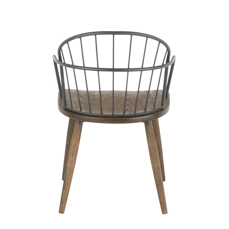 Chaise Riley Industrial en bois de noyer foncé et métal noir par Lumisource