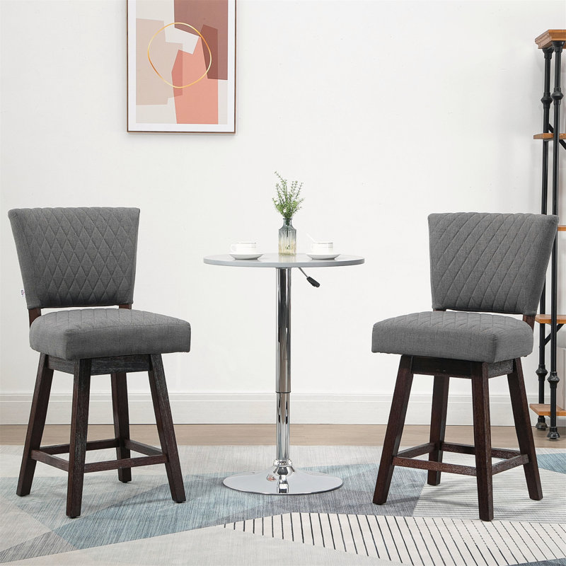 Ensemble charmant de 2 tabourets de bar pivotants avec dossier et repose-pieds pour différentes pièces