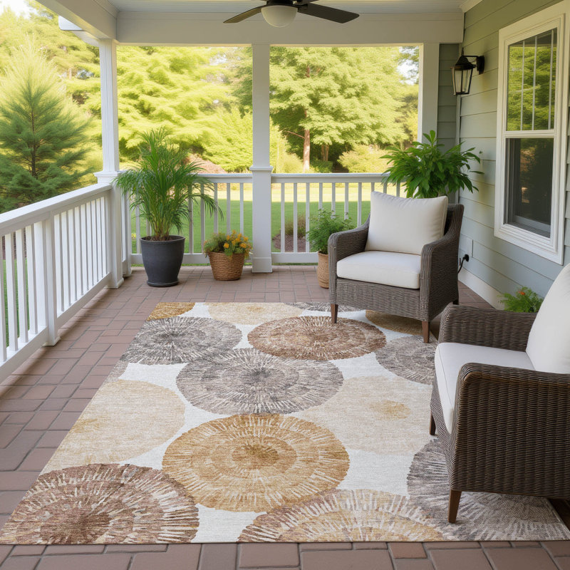 Machine Washable Indoor/Outdoor Bourkelands ACN2351 Abstract Rug, Rectangle 8' x 10'