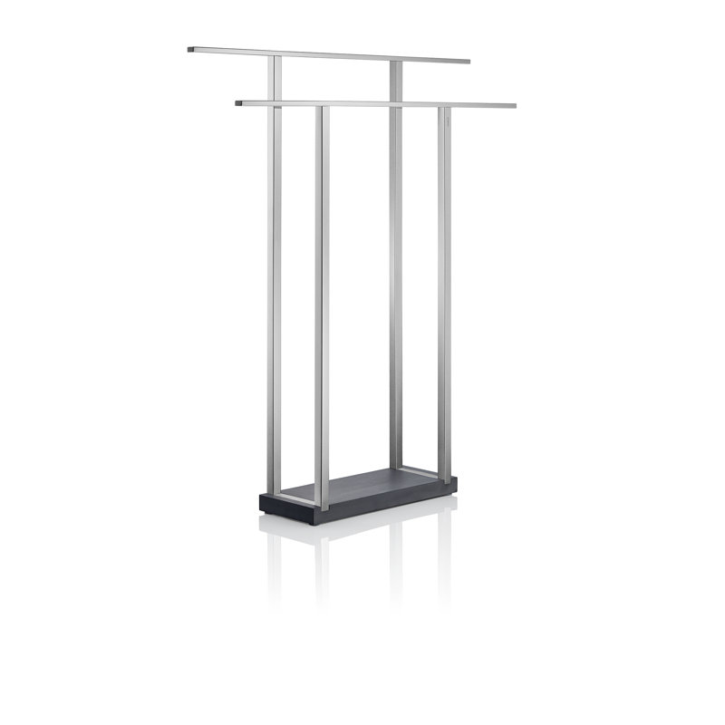 Polished Stainless Steel Freestanding Double Towel Rack