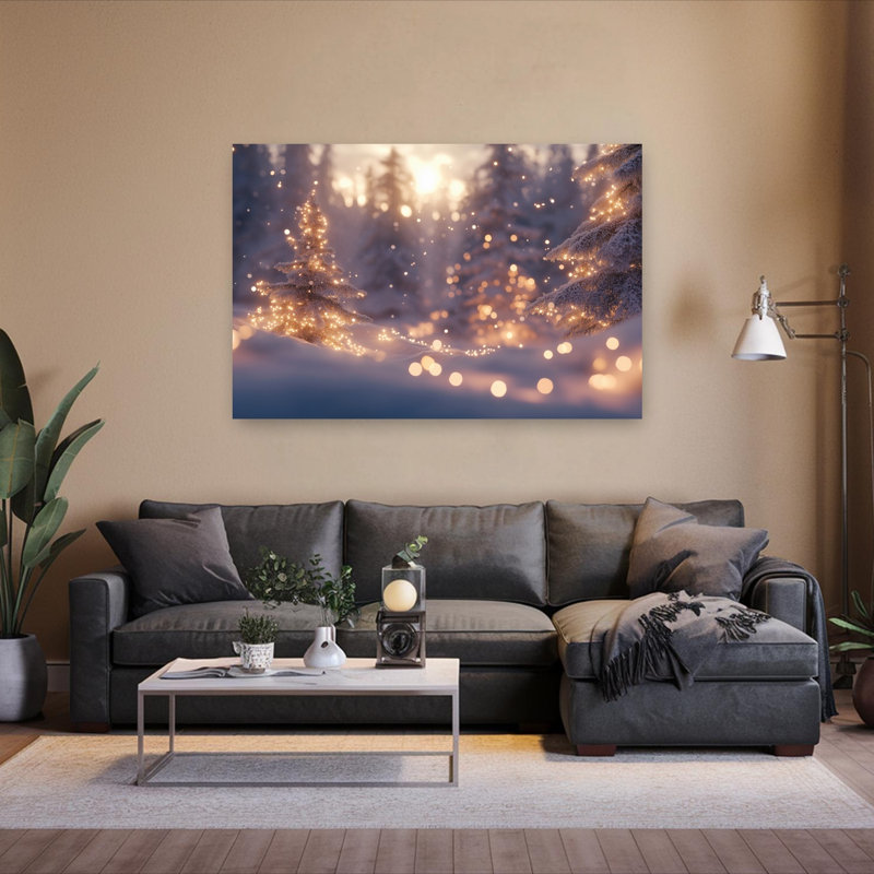 «Winter Trees Ethereal Peaceful Serene Forest Nature», reproduction d'art murale, H 40 po x l 60 po