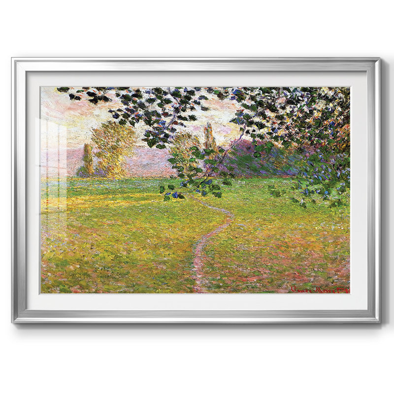 Morning Landscape, Giverny, 1888, reproduction d'art sur papier, Argent, H 27 po x l 39 po x P 1,5 po