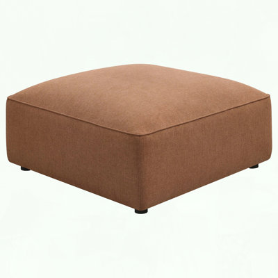 Square Ottoman in Warm Terracotta