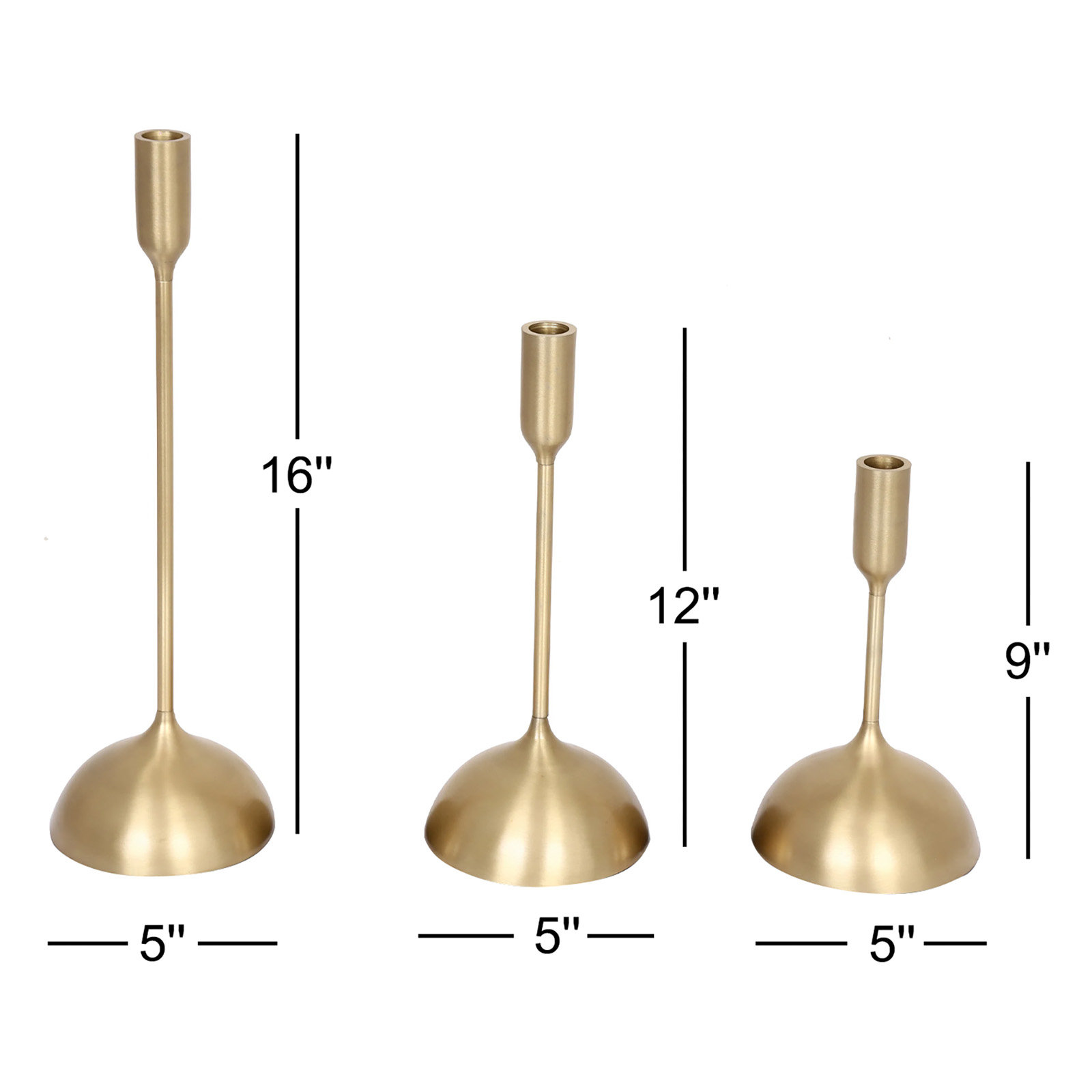 Mortola 3-Piece Metal Candlestick Set