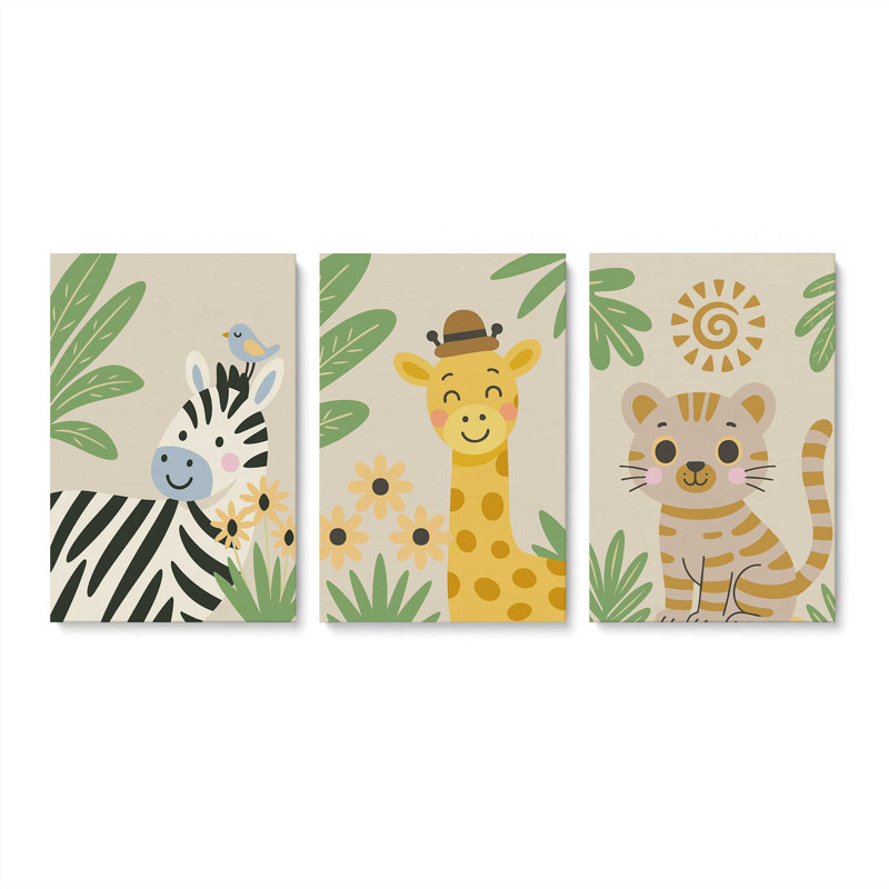 Ensemble de 3 impressions Bloomside Buddy, 36 po x 24 po, Toile tendue