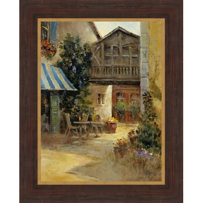 «Bistro in Provence II» par L Gordon, reproduction d'art sur toile tendue
