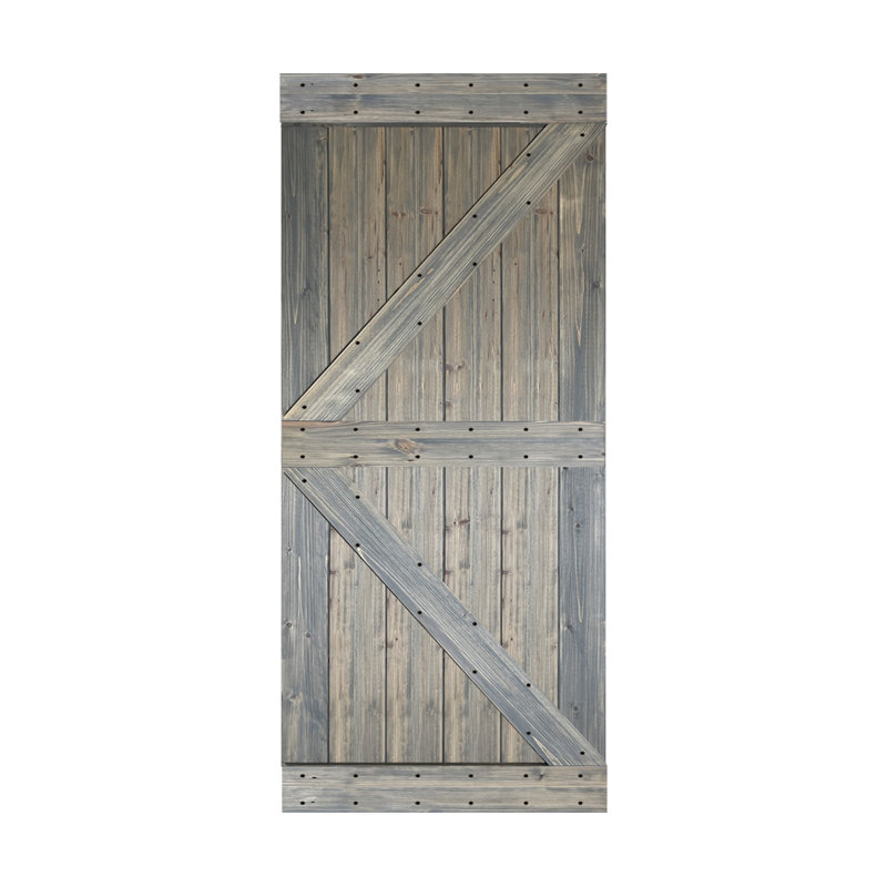 Aged Barrel Finished Solid Wood Traditional Barn Door Slab
