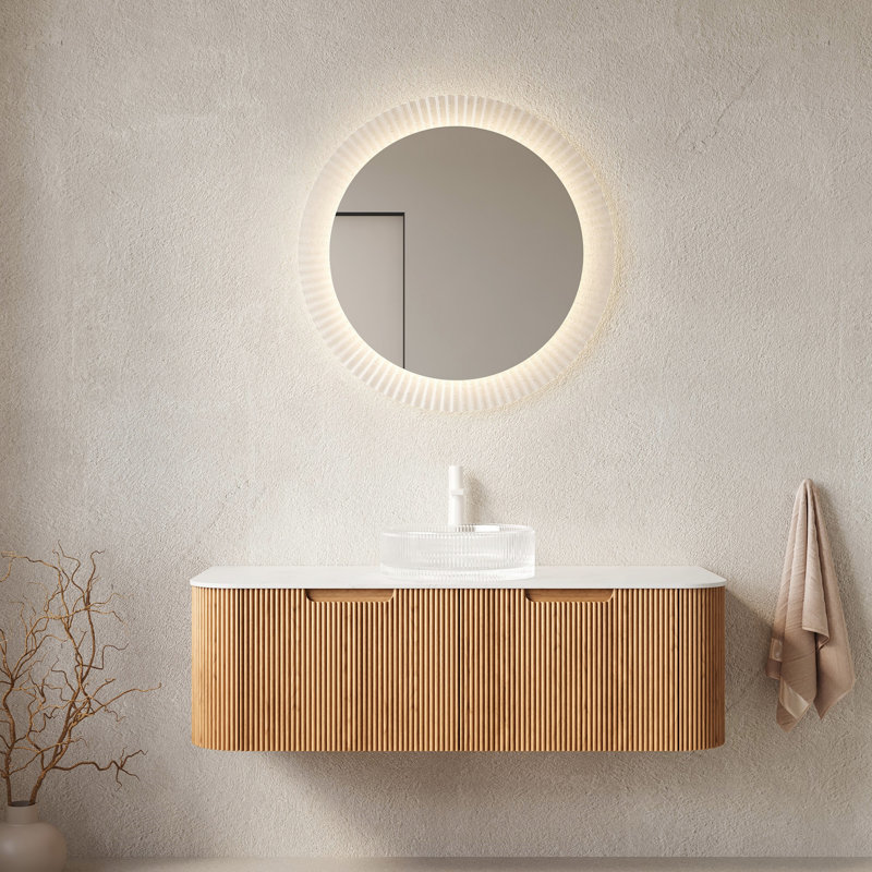 Meuble-lavabo mural avec lavabo et meuble-lavabo mural avec 2 tiroirs