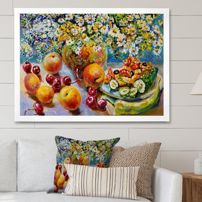 Peinture de fruits et de fleurs, nature morte