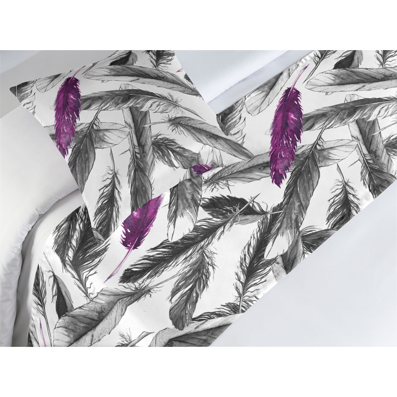 Ensemble de chemin de lit Ambesonne Boho Feathers, Lit simple