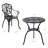 Round 2 - Outdoor Cast  Aluminum Bistro Set with Umbrella Hole,Outdoor Patio Bistro Sets,Black