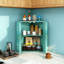 Boîte à pain de coin pour comptoir de cuisine, contenant de rangement à pain en bambou double couche, boîte de rangement à pain de grande capacité, bleu antique-490638640