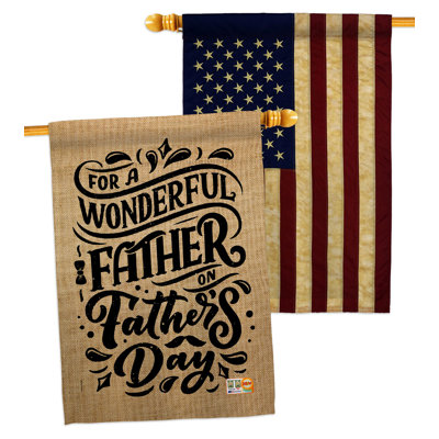 Double Sided 40'' H x 28'' W Polyester Father's Day House Flag