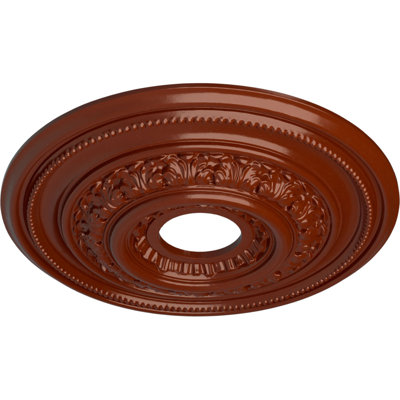 Endurathane Orleans Ceiling Medallion, 17 5/8"OD X 3 5/8"ID X 1 7/8"P (Fits Canopies up to 4 5/8"), Hand-Painted Firebrick Finish