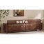 Modern Chesterfield Sofa 220cm Brown Leather - Vintage Style 3 Seater Compact Sofa for Apartments
