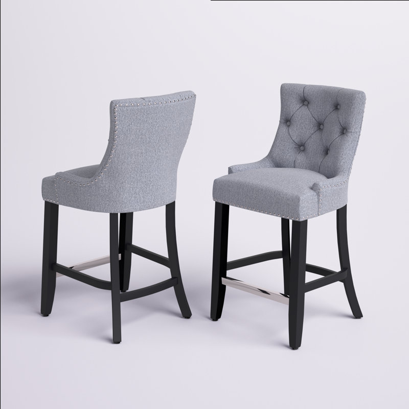 Tabouret Wren, gris, Noir, Tabouret de comptoir (siège d’une hauteur de 24