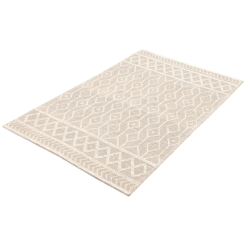 Tapis rectangulaire nouvel âge en laine taupe Demariae de conception unique 5 pi x 7 pi 10 po Demariae