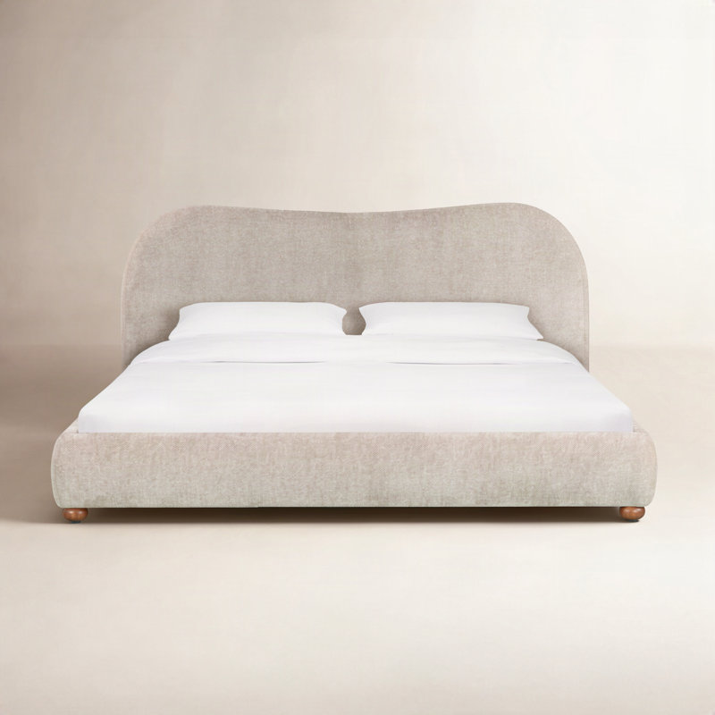 Lit tapissier Liza, Très grand, Light Brown Chenille