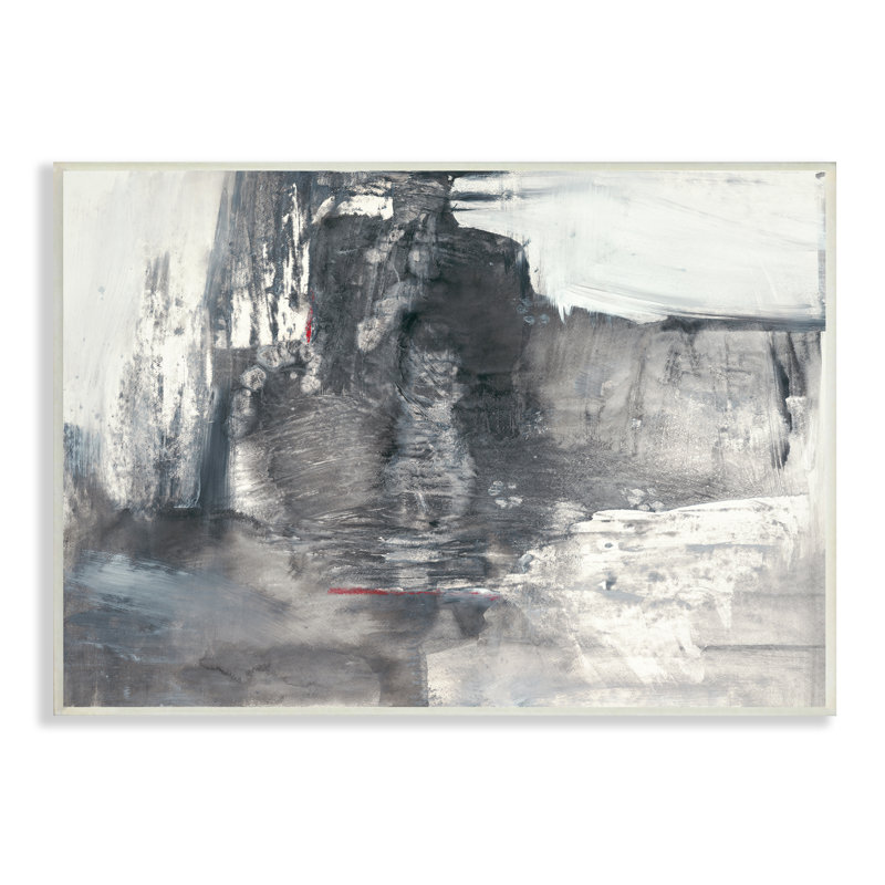 Mouvement intense, abstrait, contraste, gris doux et blanc par Michell Oppenheimer - Peinture, H 10 po x l 15 po