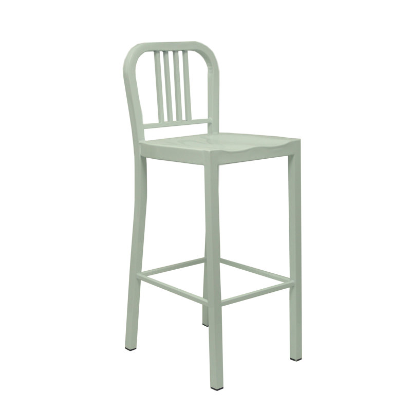 Chacon Counter Stool with Metal Frame, White