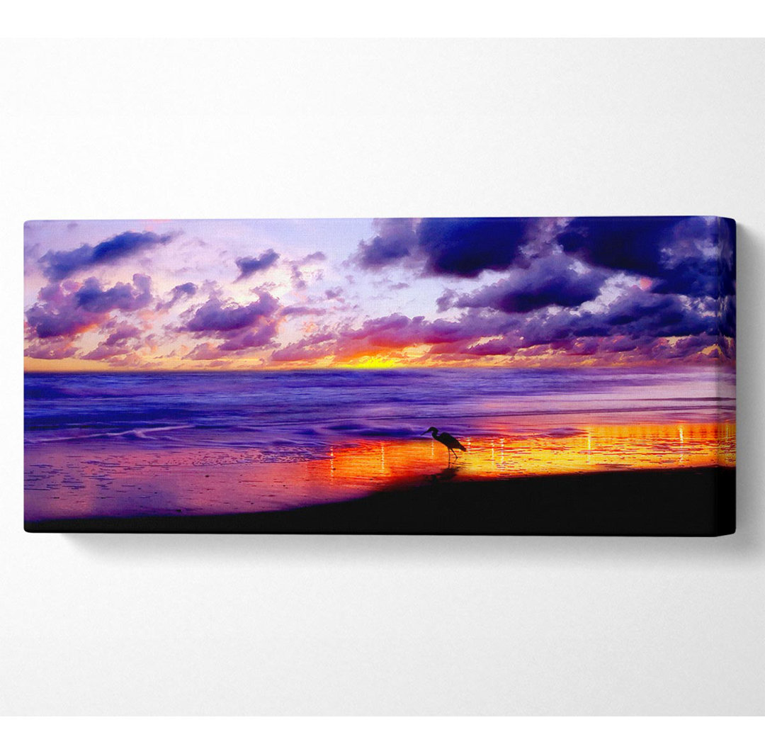 Blazing Ocean Sunset Panoramaleinwand