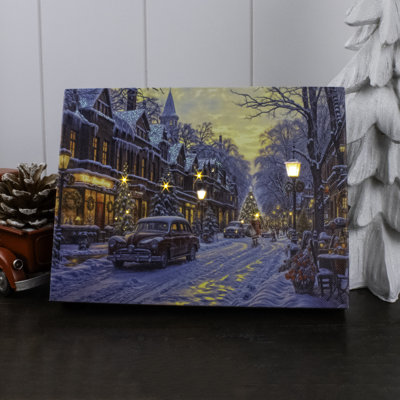 Winter Stroll 8x6 Lighted Tabletop Canvas