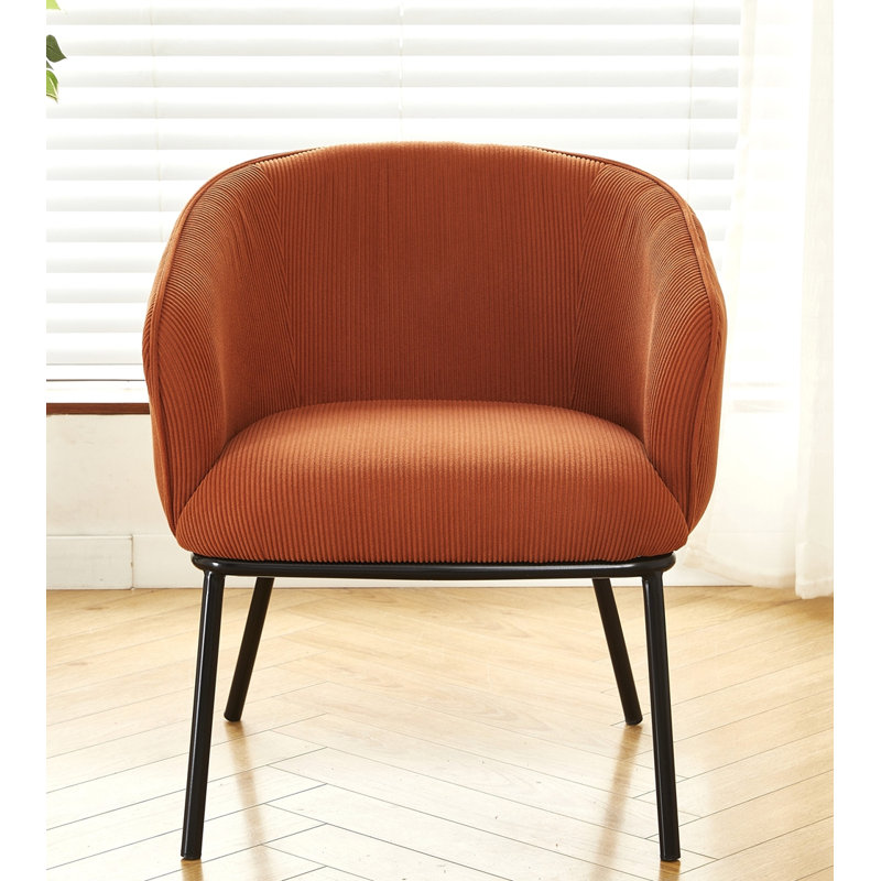 Fauteuil demi-tonneau Mid-Century, Orange