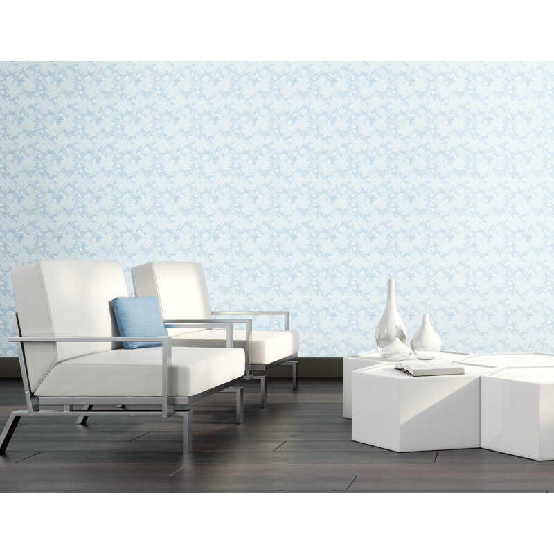 Hilla 10m x 50cm Matte Wallpaper Roll, Light Blue