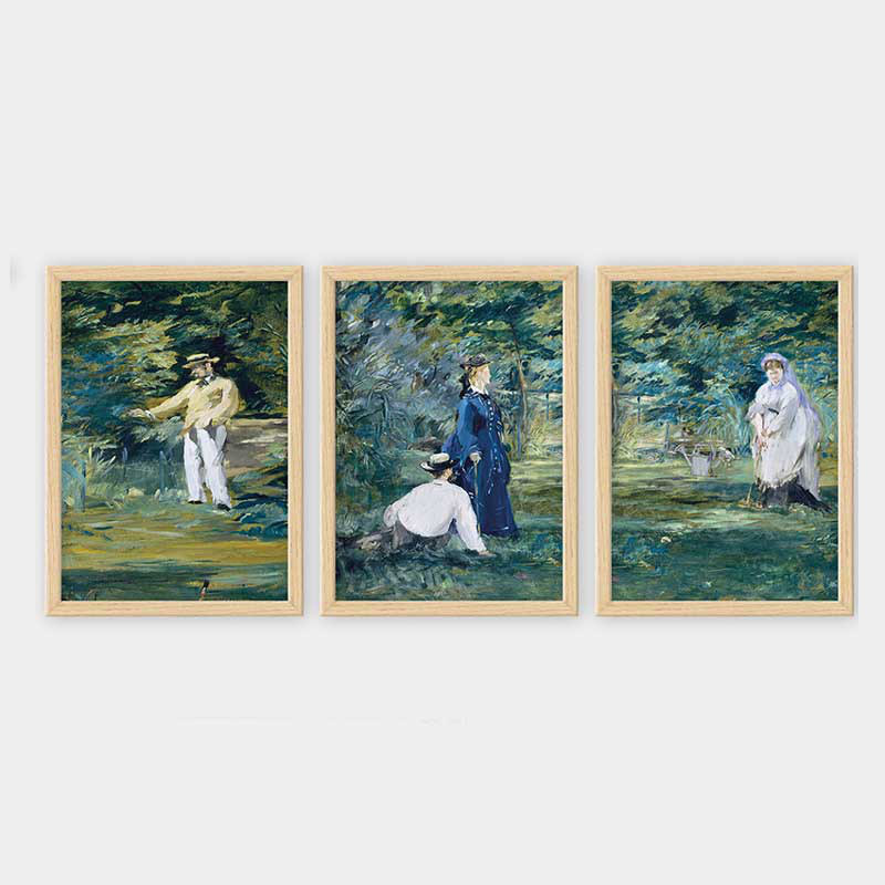 Ensemble de 3 peintures élégantes encadrées décoratives, 13,8 x 17,7 pouces chacune | 100% bois avec cadre 100% polystyrène (épaisseur: 0,8 pouce) | Impression numérique UV, parfaite pour le salon et la décoration intérieure