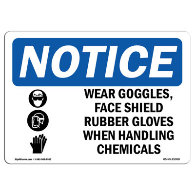 Wear Goggles Face Shield and Sign