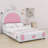 Upholstered Platform Bed With Rabbit Shaped Headboard