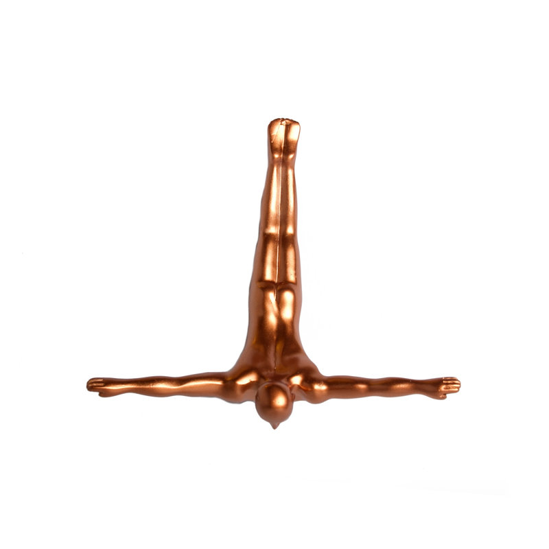 Solangel 6.5" Diver Resin Wall Decor, Bronze