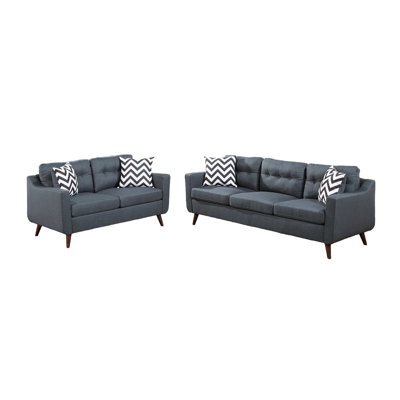 Blue Gray Polyfiber , Cushions & Pillows, Modern Living Area Contemporary Linen Blend, Back For Home
