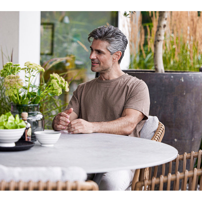 Joy Outdoor Round Dining Table, Gray