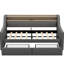 Grey Twin Daybed With Useful Storage. Upholstered. Charging Station & Led. Build