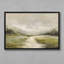«Soft Green Valley and River Mist Abstract Landscape», reproduction d'art encadrée-297349707-297349704