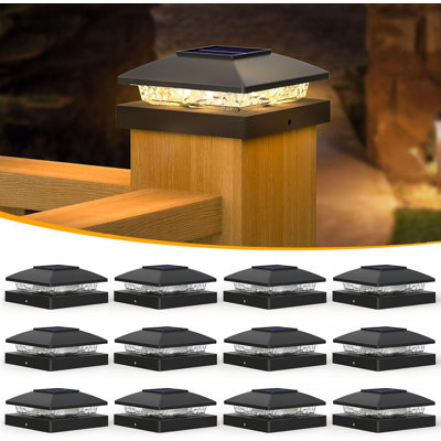Solar Post Cap Lights for 4x4 Posts - IP64 Waterproof, 3000K LED