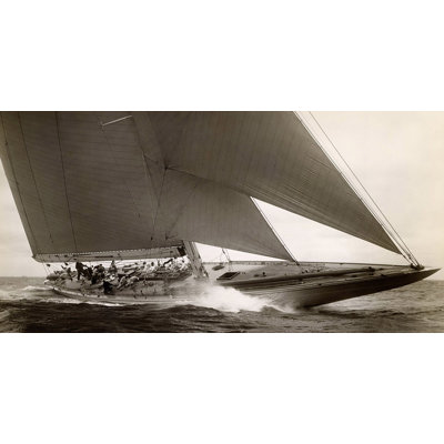 J Class Sailboat 1934 by Edwin Levick - Wrapped Canvas Print