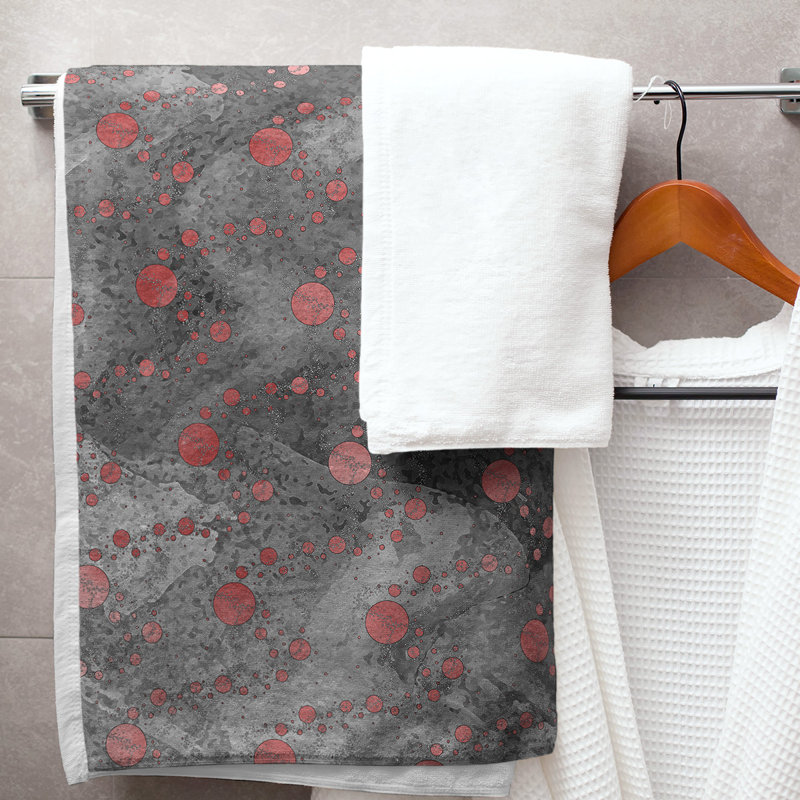 Serviette de bain Planets and Stars, Rouge / Noir