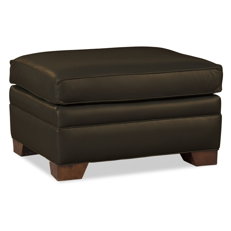Vidonia Ottoman, Dark Brown Genuine Leather