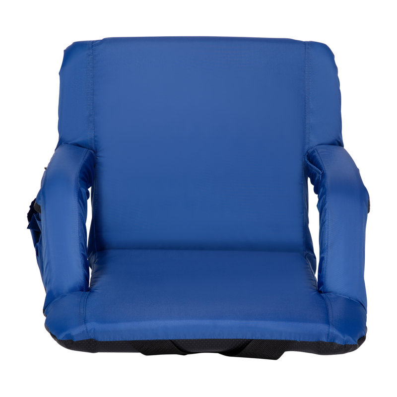 Grasso Reclining Backpack Stadium Chair with Armrests and Storage, Blue