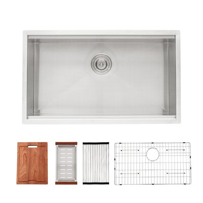 33"" L x 19"" W Undermount Workstation Single Bowl Stainless Steel Kitchen Sink -  Sarlai, S-LUS3319A1