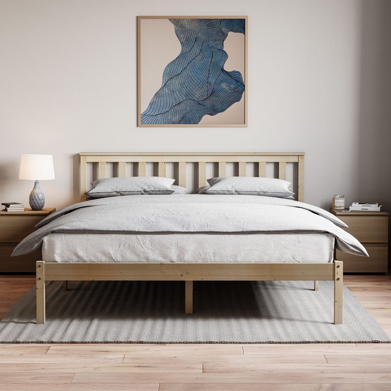 Frederique Solid Wood Bed, Pine, Kingsize (5')