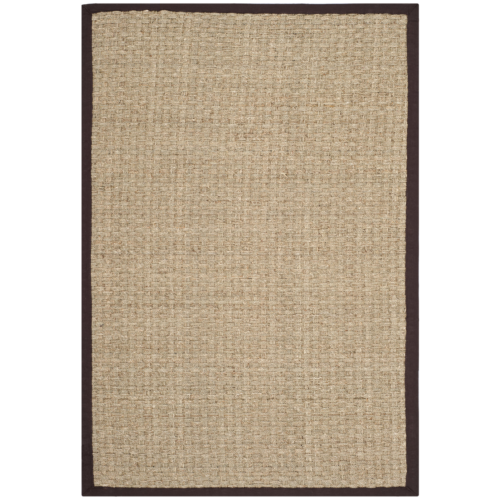 Debroh Natural Fiber Seagrass Solid Color Rug, Rectangle 4' x 6'