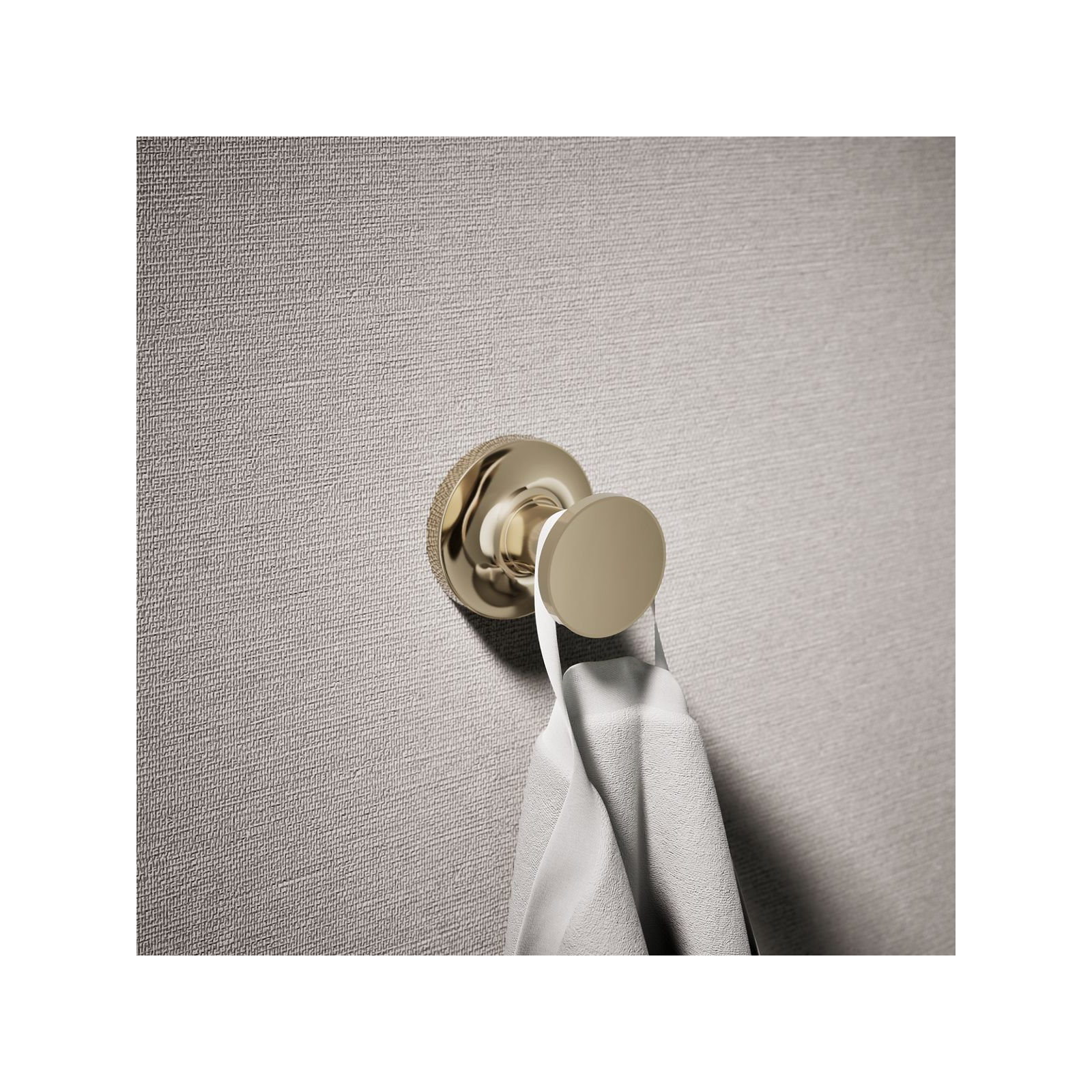Purist Wall Mounted Round Bathroom Robe Hook, Towel Hook, Clothing Hook, Vibrant French Gold